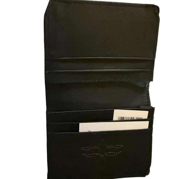 Justin Bifold Front Pocket Wallet, Brown Suede Leather, Tan Yoke & Studs, NWT - Picture 6 of 7